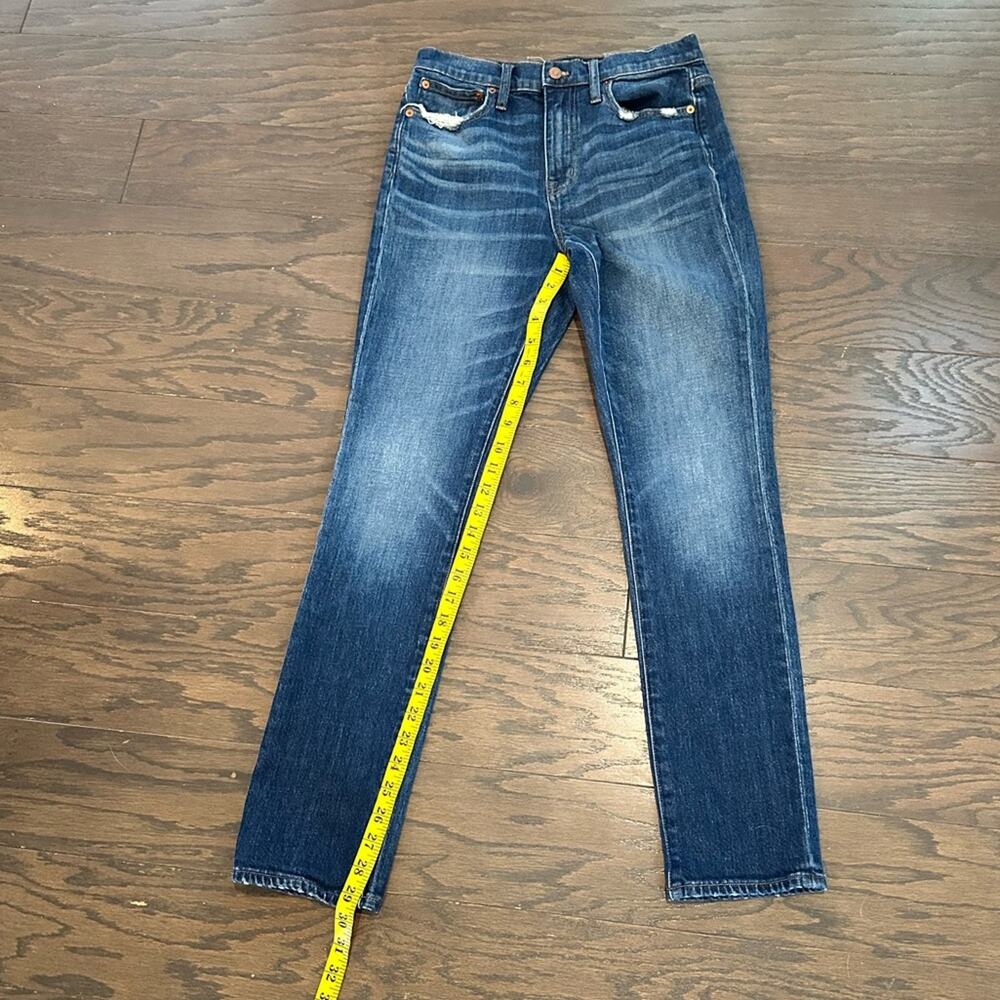 Madewell The High-Rise Slim Boyjean Jeans Size 25 Med Wash Straight Leg Stretch - Picture 8 of 10